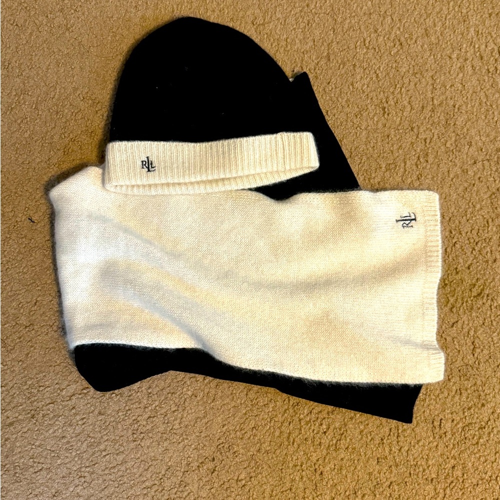 Ralph Lauren cashmere scarf and hat